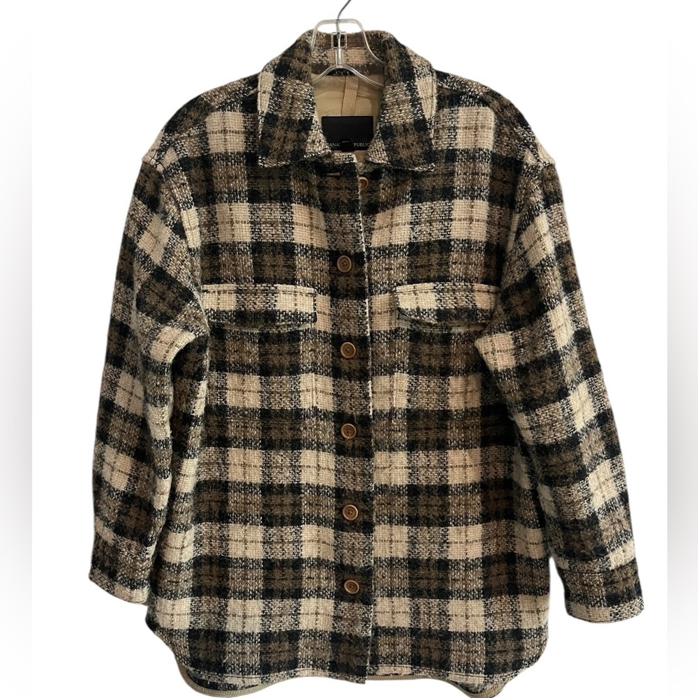 BANANA REPUBLIC Wool/Alpaca Italian Boucle Shirt Jacket Shacket Size XS - Picture 3 of 6